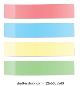 color sticky notes isolated on a white background