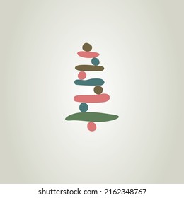 Color stones in balance icon, zen symbol. Logo for yoga and meditation studios. Relax sign