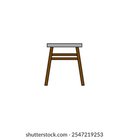 Taburete de color, icono de Vector. Silla marrón.