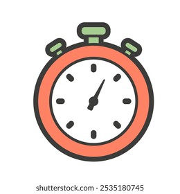 Color stopwatch logo. Flat style. Vector illustration.