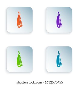 Color Straight razor icon isolated on white background. Barbershop symbol. Set icons in square buttons. Vector Illustration