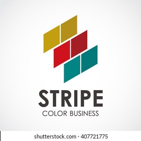 Color stripe of office abstract vector and logo design or template professional business icon of company identity symbol concept