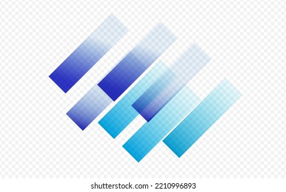 Color Stripe Vector Transparent Background. Blue Tech Line Banner. Minimal Element Layout. Art Pattern.