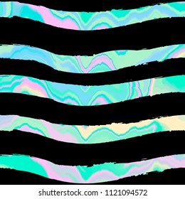 Color striped holographic pattern. Vector illustration. Striped background