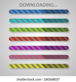 Color Striped Progress Bar Vector Template Stock Vector (Royalty Free ...