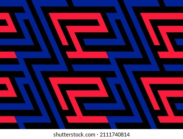 Color striped seamless pattern. Bright and colorful modern vector texture. Red, blue and black graphic background.