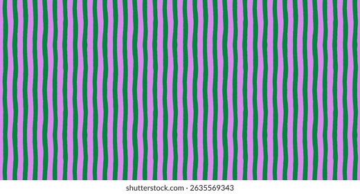 Color striped seamless pattern with hand drawn textured lines. Fun background with sketchy scribble stripes in green and violet colors. Bright abstract vector seamless wallpaper