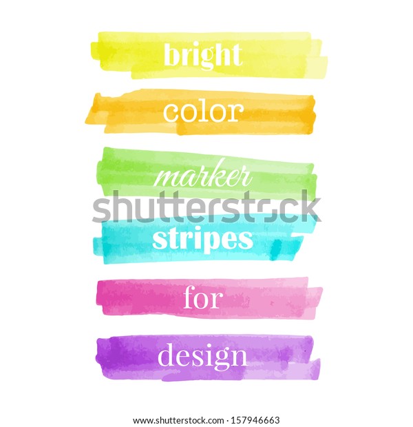 Color stripes drawn with markers. Stylish elements\
for design. Vector