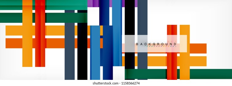 Color stripes and lines, geometric abstract background, vector modern template