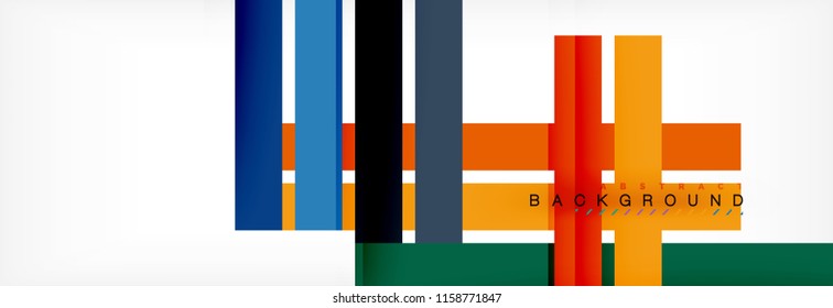 Farbstreifen und -linien, abstrakter geometrischer Hintergrund, Vektormoderne Vorlage