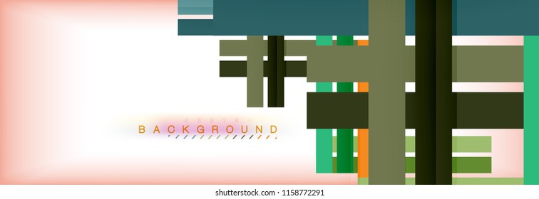 Bandas y líneas de color, fondo abstracto geométrico, plantilla vectorial moderna