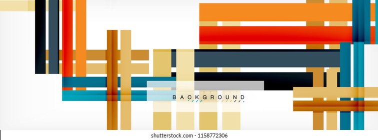 Farbstreifen und -linien, abstrakter geometrischer Hintergrund, Vektormoderne Vorlage