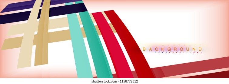 Color stripes and lines, geometric abstract background, vector modern template