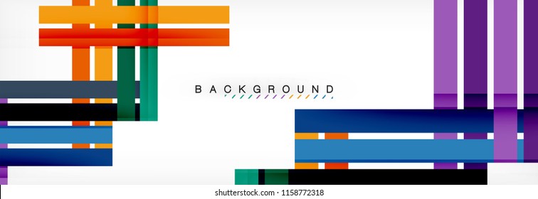 Color stripes and lines, geometric abstract background, vector modern template