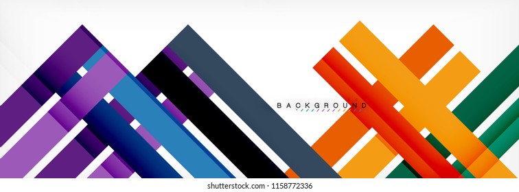 Farbstreifen und -linien, abstrakter geometrischer Hintergrund, Vektormoderne Vorlage