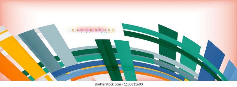 Color stripes and lines, geometric abstract background, vector modern template