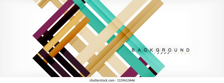 Color stripes and lines, geometric abstract background, vector modern template
