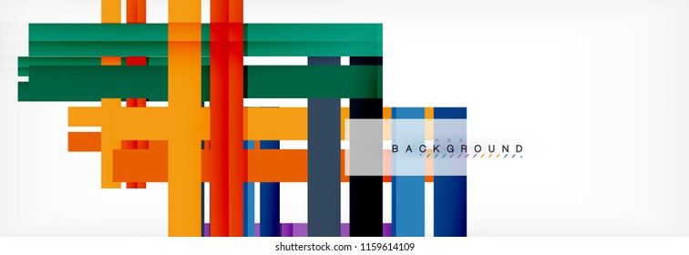 Color stripes and lines, geometric abstract background, vector modern template