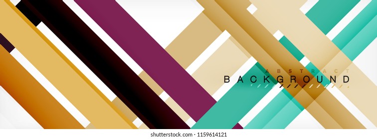 Color stripes and lines, geometric abstract background, vector modern template