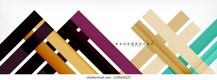 Farbstreifen und -linien, abstrakter geometrischer Hintergrund, Vektormoderne Vorlage