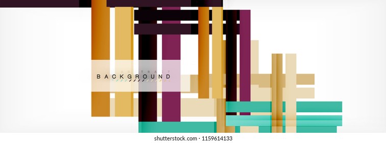 Bandas y líneas de color, fondo abstracto geométrico, plantilla vectorial moderna