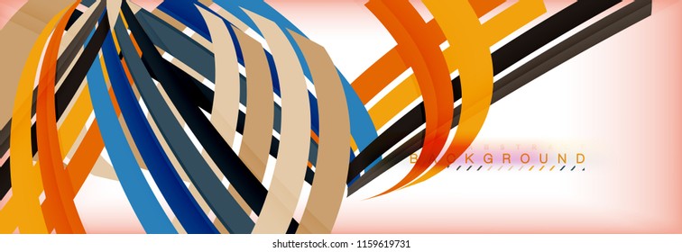 Color stripes and lines, geometric abstract background, vector modern template