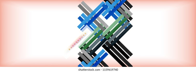 Color stripes and lines, geometric abstract background, vector modern template