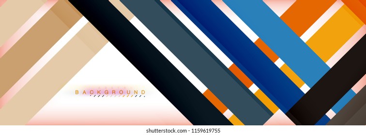 Farbstreifen und -linien, abstrakter geometrischer Hintergrund, Vektormoderne Vorlage