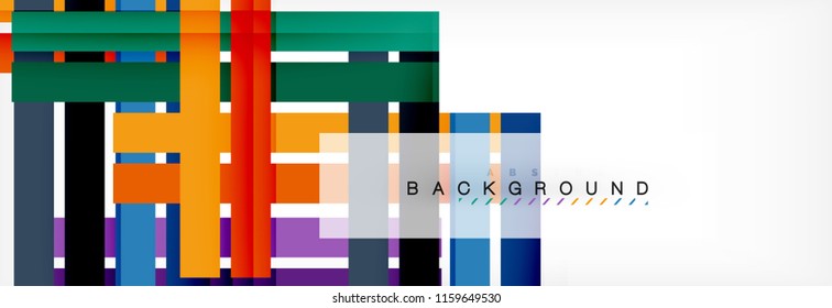 Color stripes and lines, geometric abstract background, vector modern template