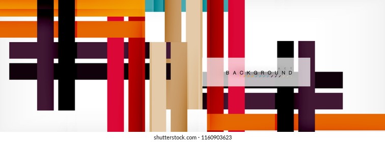 Color stripes and lines, geometric abstract background, vector modern template