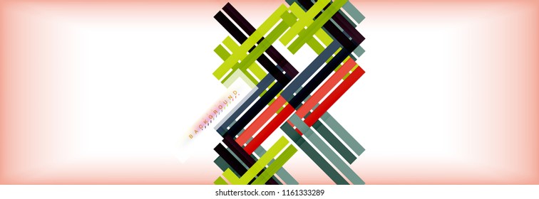 Color stripes and lines, geometric abstract background, vector modern template