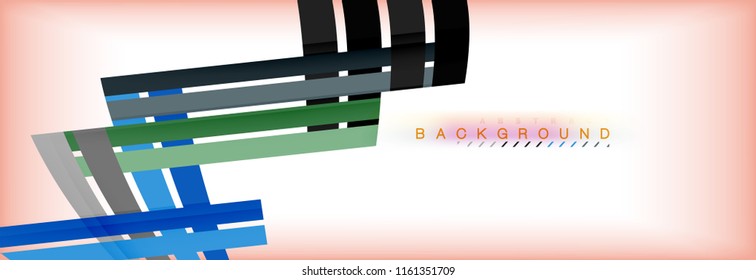 Color stripes and lines, geometric abstract background, vector modern template