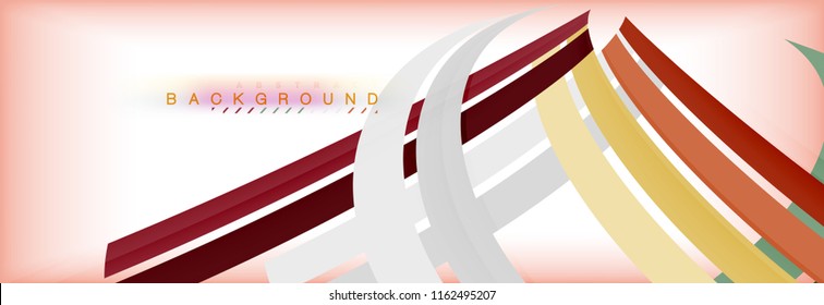 Color stripes and lines, geometric abstract background, vector modern template