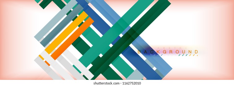 Color stripes and lines, geometric abstract background, vector modern template