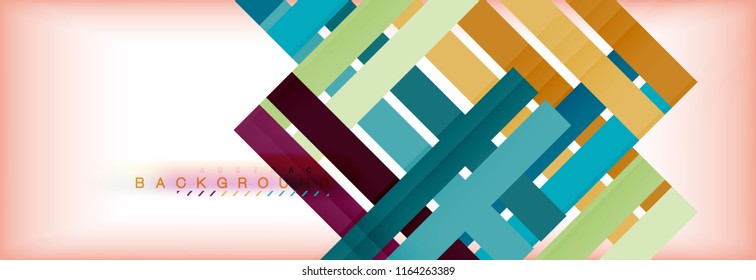 Color stripes and lines, geometric abstract background, vector modern template