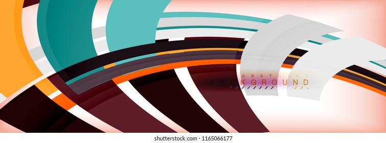 Color stripes and lines, geometric abstract background, vector modern template