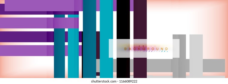 Farbstreifen und -linien, abstrakter geometrischer Hintergrund, Vektormoderne Vorlage