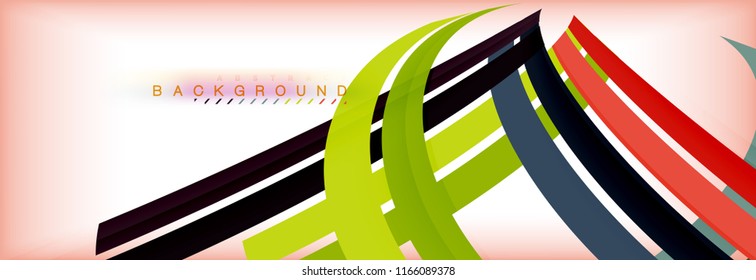 Color stripes and lines, geometric abstract background, vector modern template