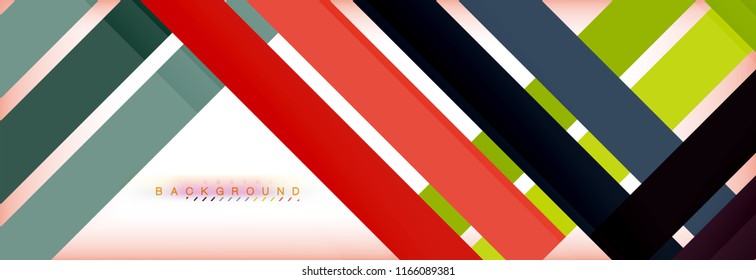 Color stripes and lines, geometric abstract background, vector modern template