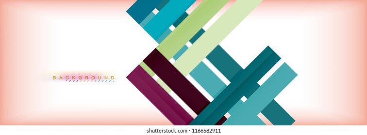 Color stripes and lines, geometric abstract background, vector modern template