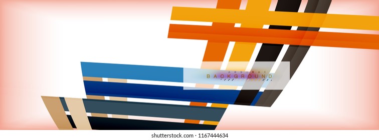 Color stripes and lines, geometric abstract background, vector modern template