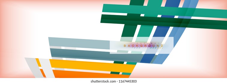 Color stripes and lines, geometric abstract background, vector modern template