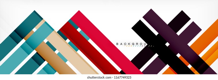 Color stripes and lines, geometric abstract background, vector modern template