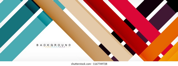 Color stripes and lines, geometric abstract background, vector modern template
