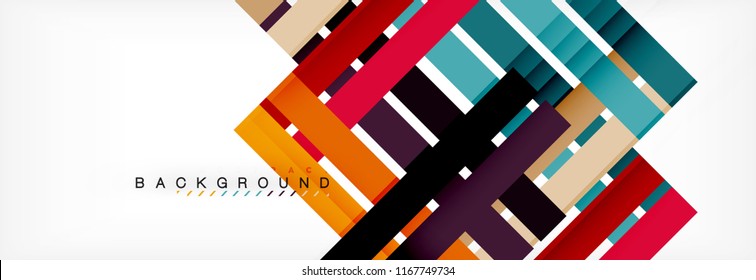 Color stripes and lines, geometric abstract background, vector modern template