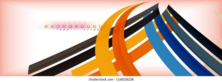 Color stripes and lines, geometric abstract background, vector modern template