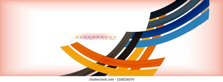 Color stripes and lines, geometric abstract background, vector modern template