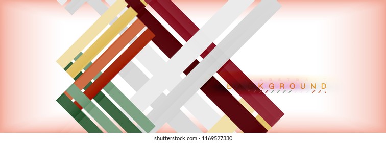 Color stripes and lines, geometric abstract background, vector modern template