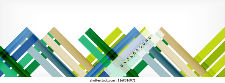 Bandas y líneas de color, fondo abstracto geométrico, plantilla vectorial moderna