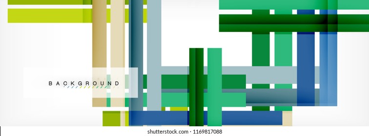 Farbstreifen und -linien, abstrakter geometrischer Hintergrund, Vektormoderne Vorlage